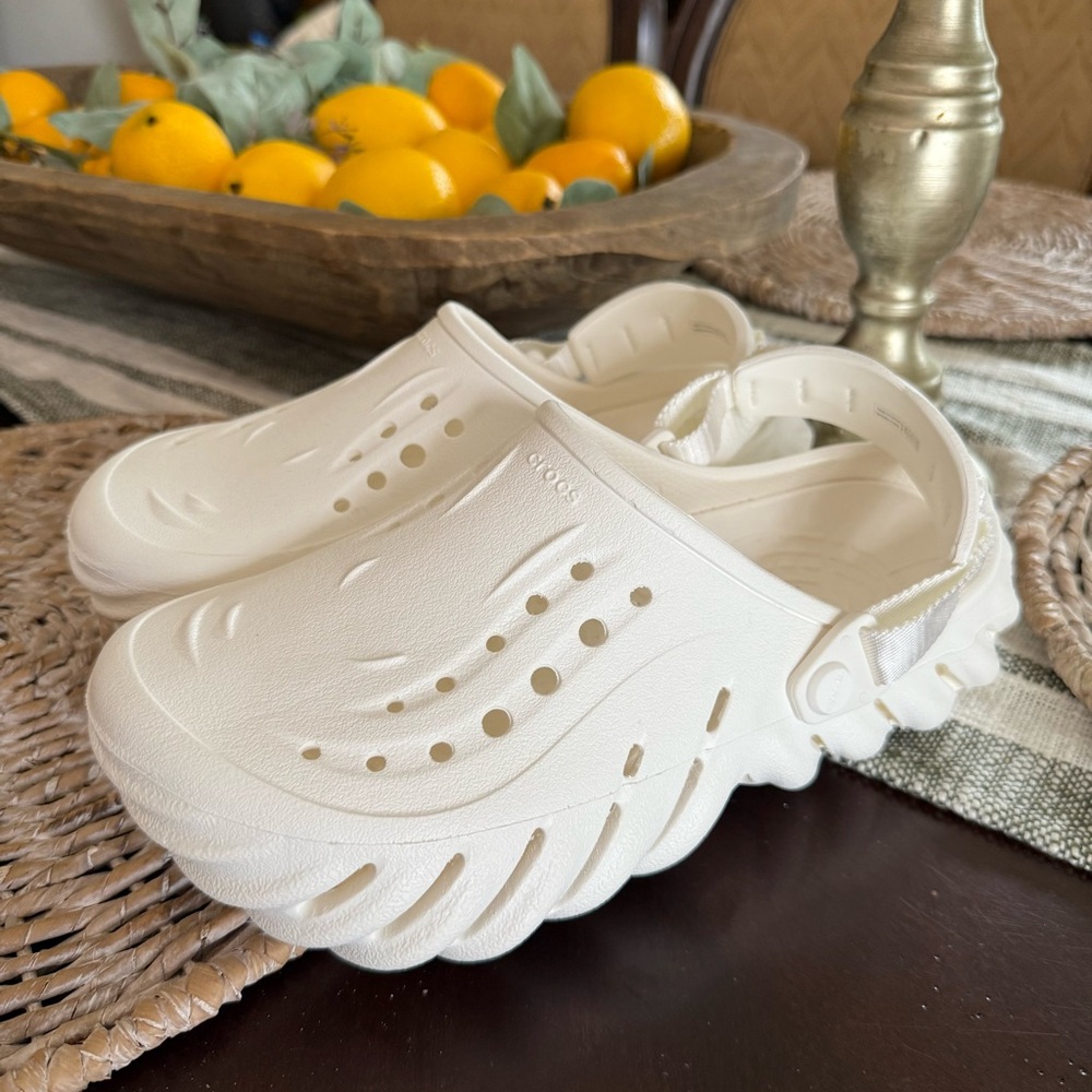 Crocs Echo ALL White Comfort Clogs Shoes